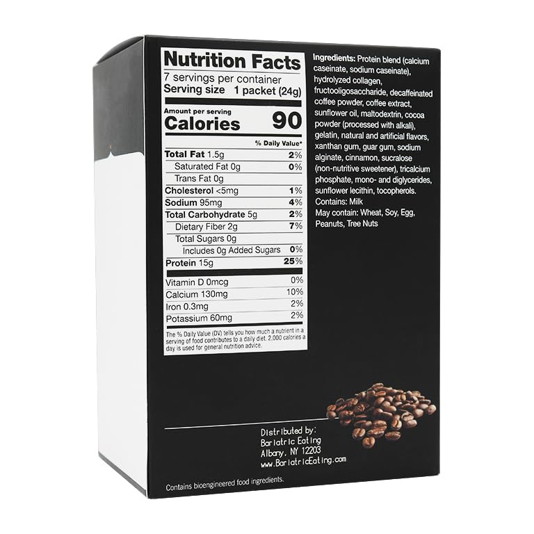 Bariatric Eating Inspire 15g Hot Protein Mix Decaf Cappuccino Powder, 5.93 Ounce