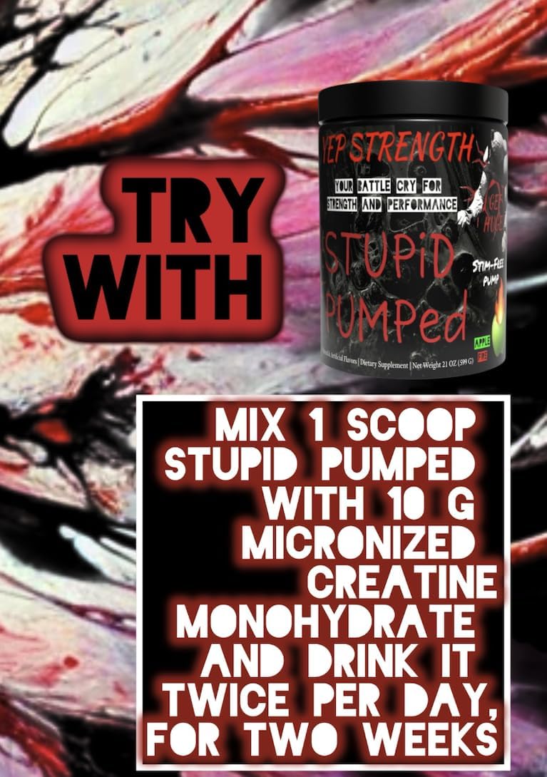 Yep Strength Get Huge Micronized Creatine Monohydrate Powder Unflavored 500 Grams / 100 Servings 17.64 oz