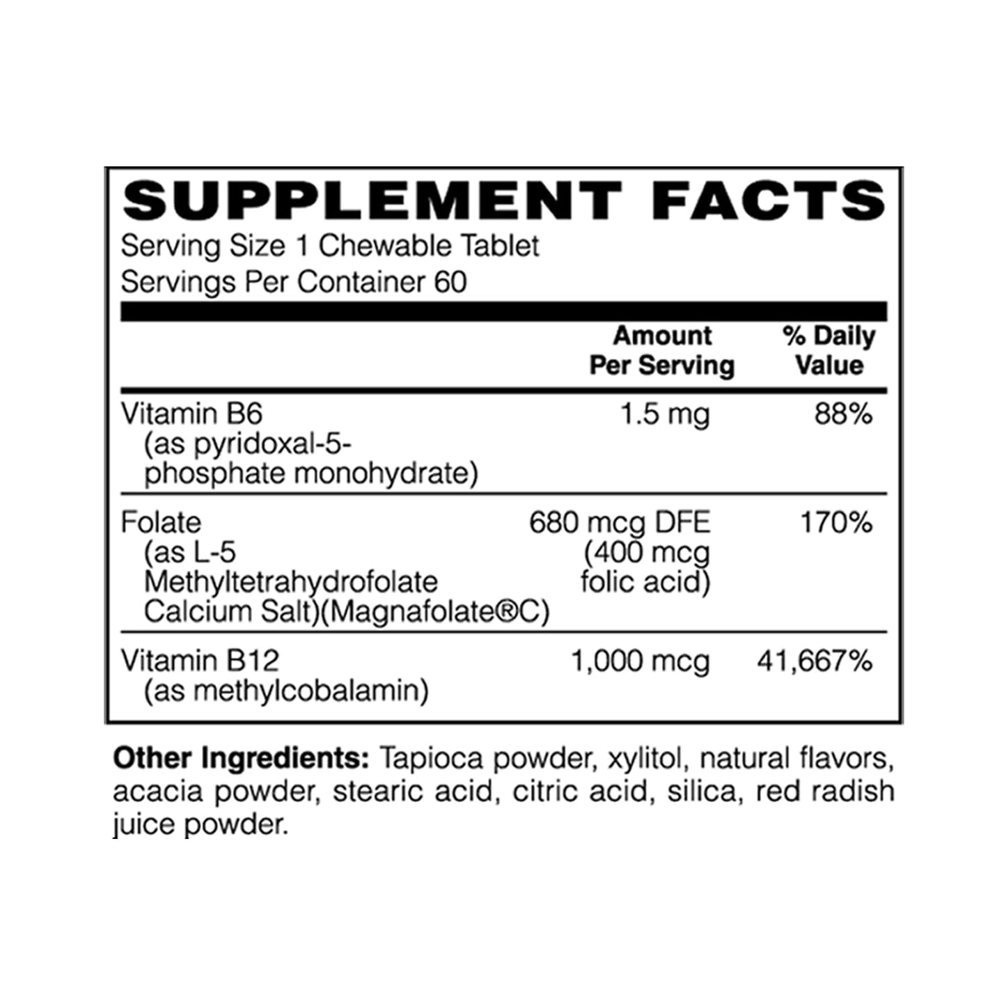 Holly Hill Health Foods Coenzymated B-12, Folate & B-6 Berry Tablet, 60 Tablets