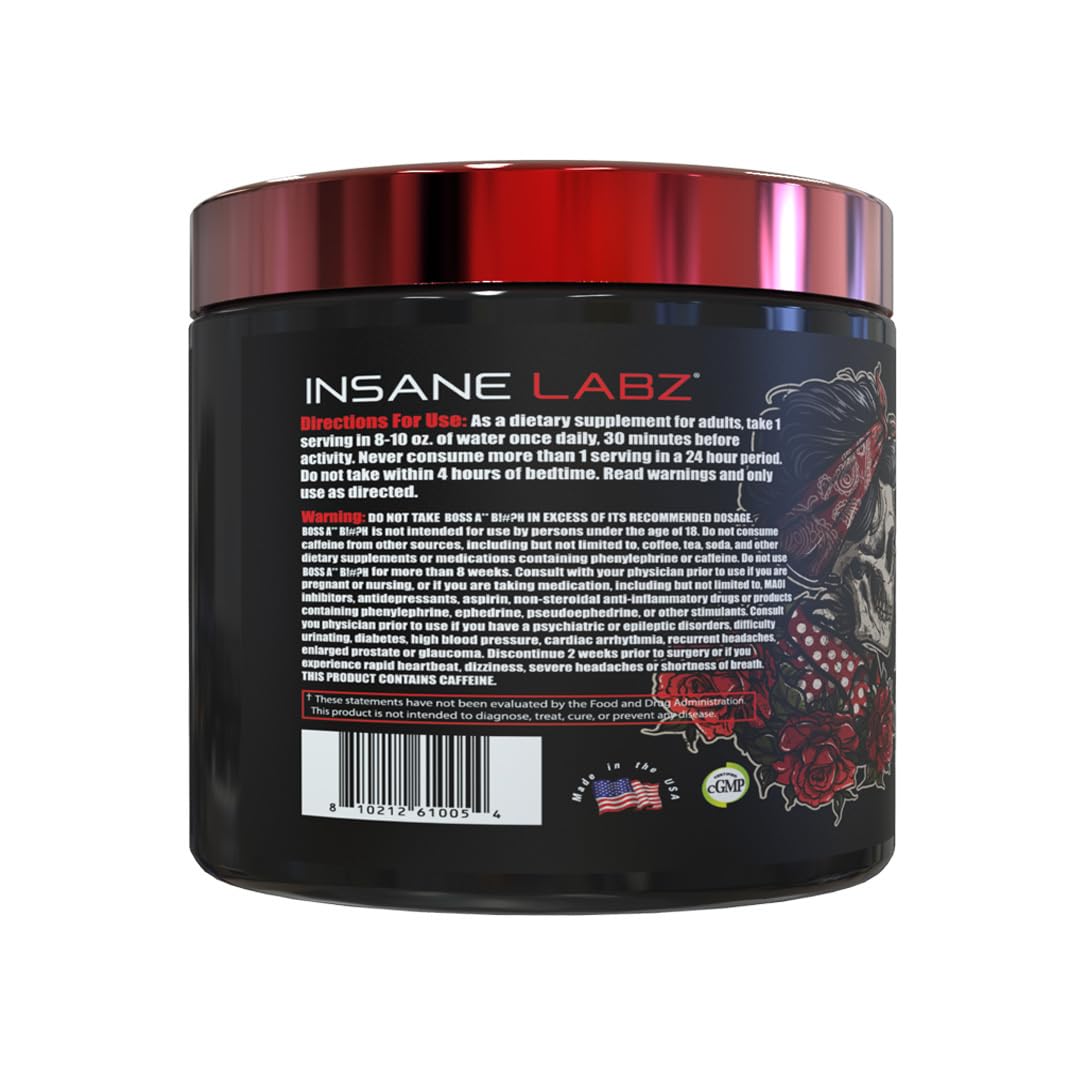 Insane Labz Boss A** B!#?h Preworkout Powder, 6.6, 30 Servings