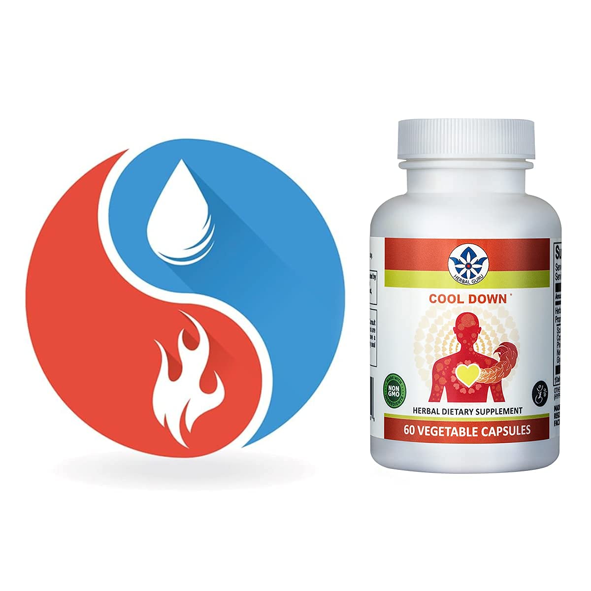 Herb Guru Cool Down Chinese Herbs Skullcap Herbal Supplement 60 Capsules