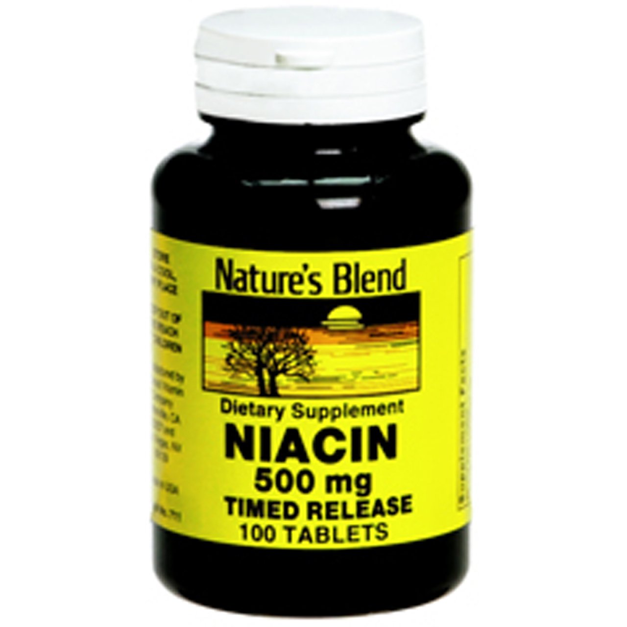 Nature's Blend Niacin Timed Release 500 mg Tablet, 100 Tablets