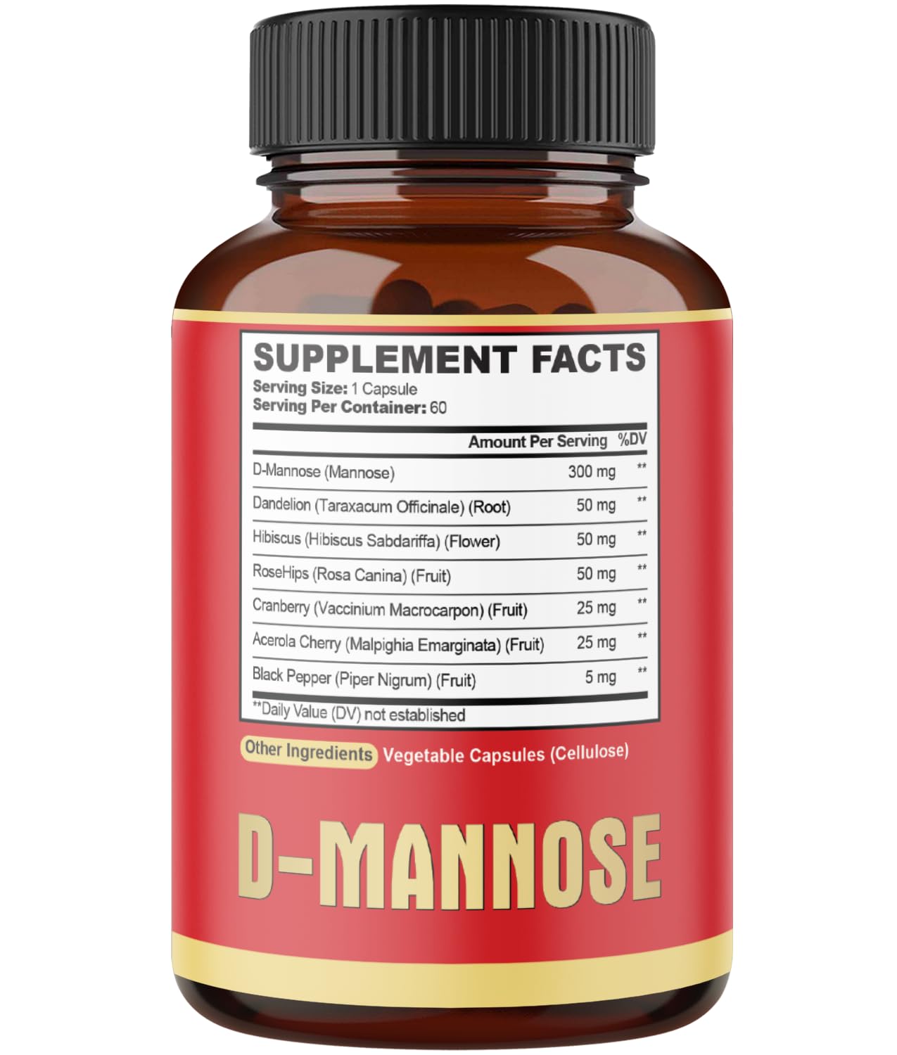 agobi D-Mannose Capsules, 120 Count
