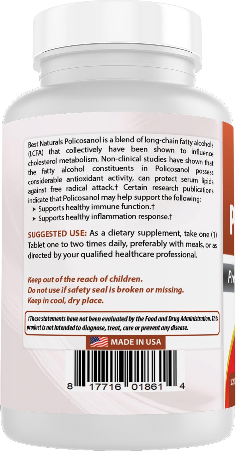 Best Naturals Policosanol 40mg Tablets 240