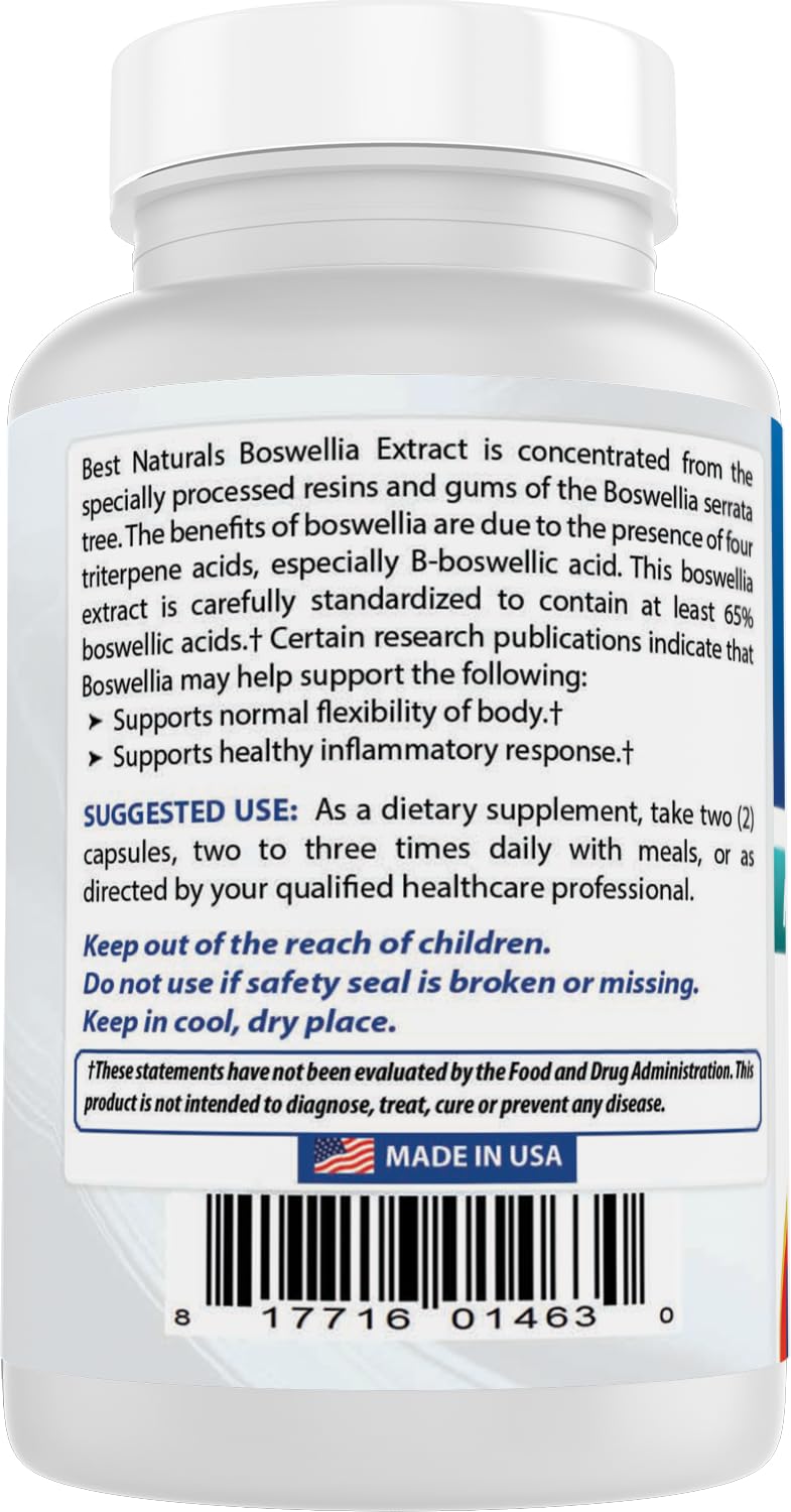 Best Naturals Boswellia Serrata Joint Health 250 mg Capsules, 120 Count