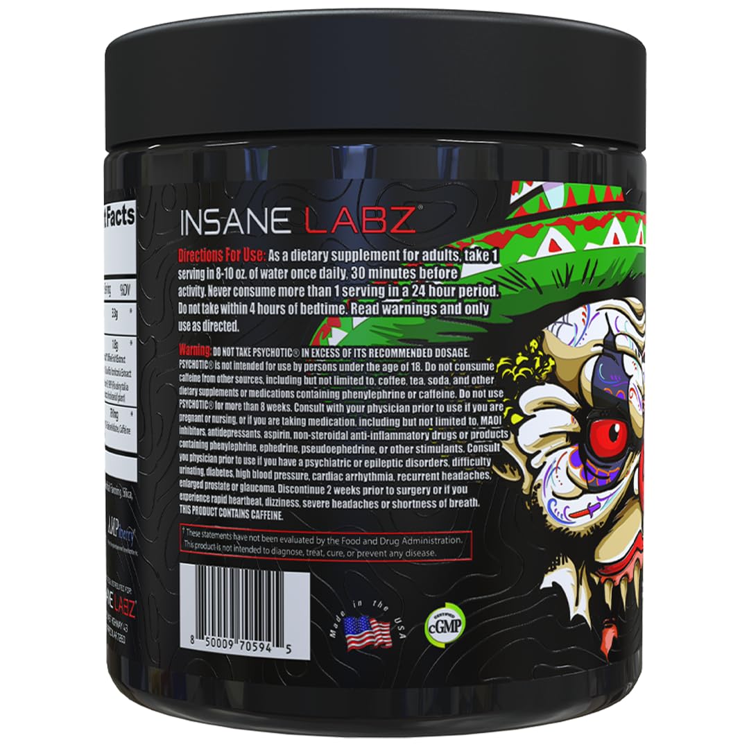 Insane Labz Psychotic Xtreme Pre Workout Powder 8.3 Ounce (Pack of 1)