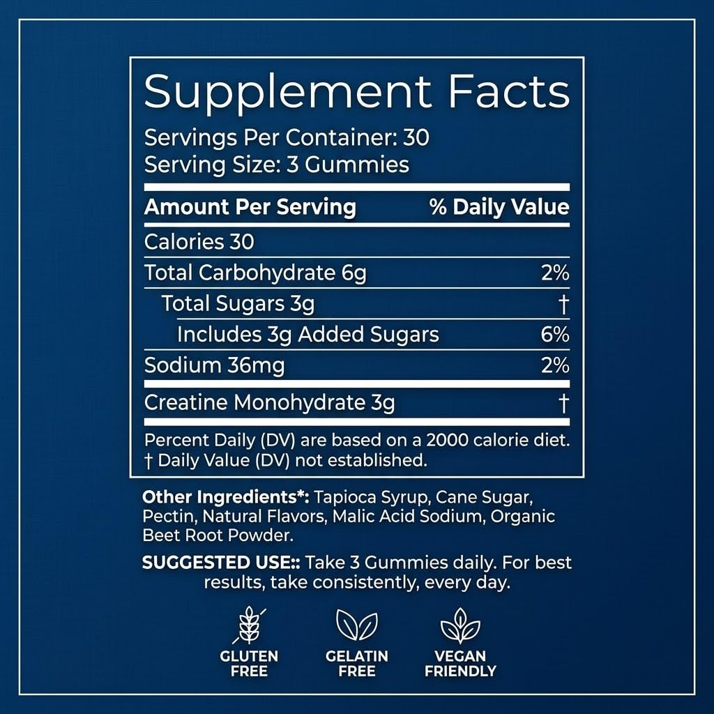 Omni Creatine Gummies Creatine Monohydrate, 90 Count
