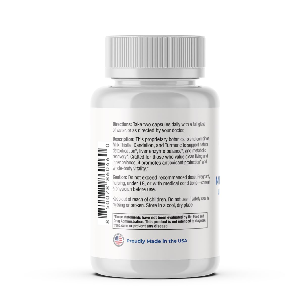 Perfect Vitamin Products Milk Thistle Max Liver Support 580mg Capsules with Dandelion, Turmeric, Beet & Black Pepper - 120 Count