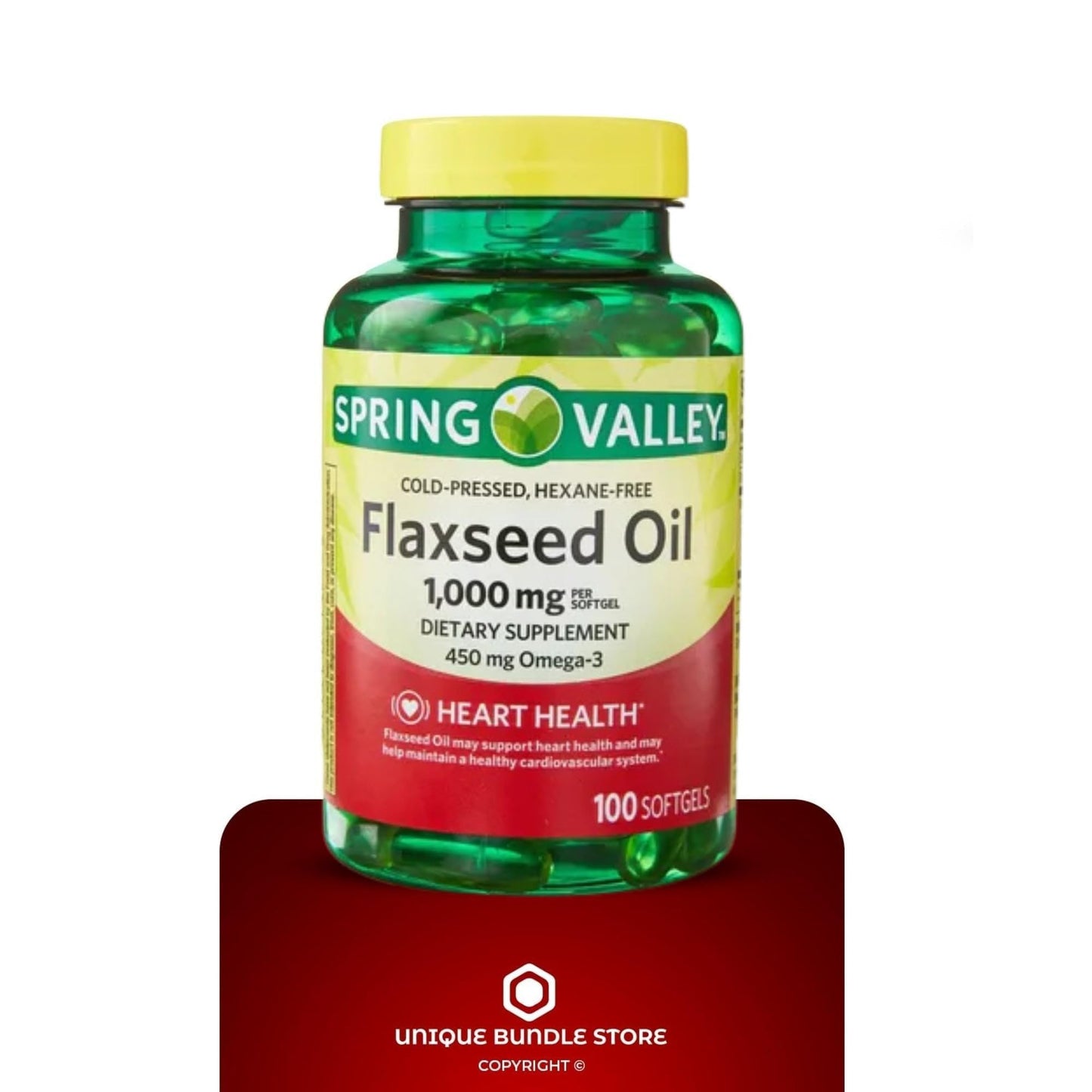 Unique Bundle Store Flaxseed Oil 1000mg Softgels 200 Count
