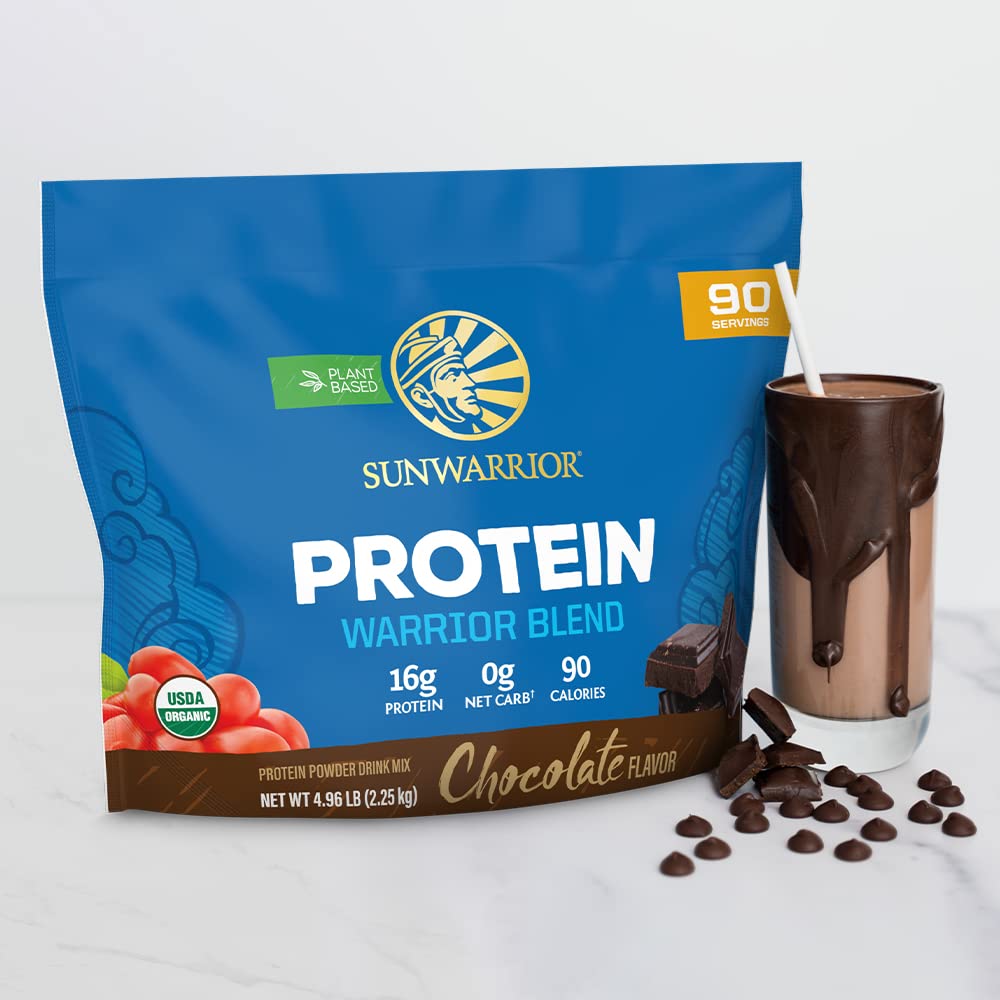 Sunwarrior Organic Plant Based Protein Powder Chocolate 90 Servings