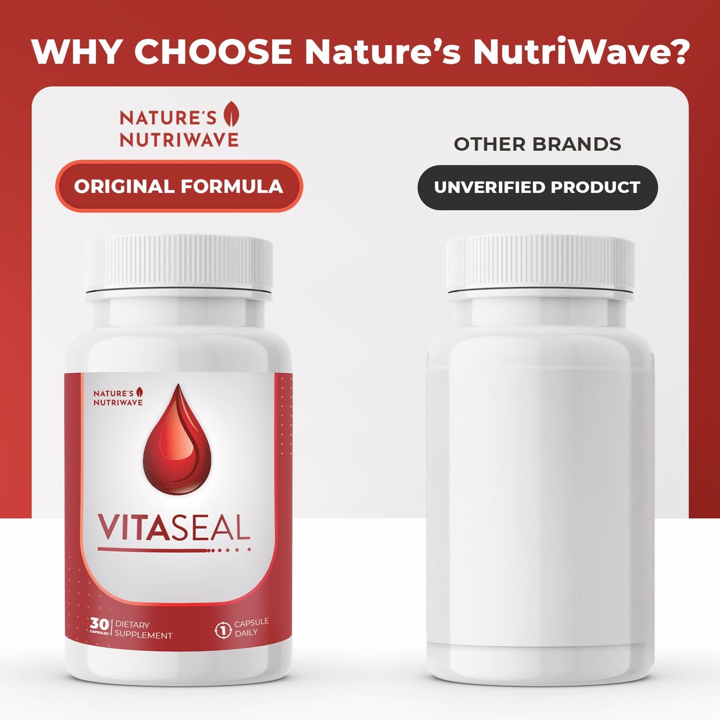 Nature’s NutriWave Vitaseal Daily Support with Botanicals, Vitamins C E & Minerals – Natural Formula, Non-Habit Forming, Made in USA, Vegan-Friendly – 90 Capsules
