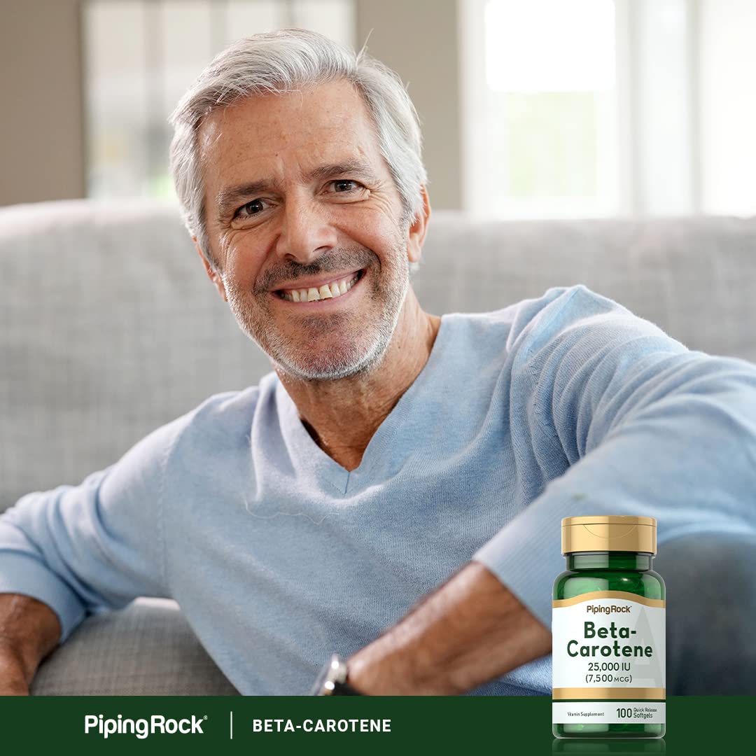 Piping Rock Beta Carotene 25000 IU Softgel 100 Count