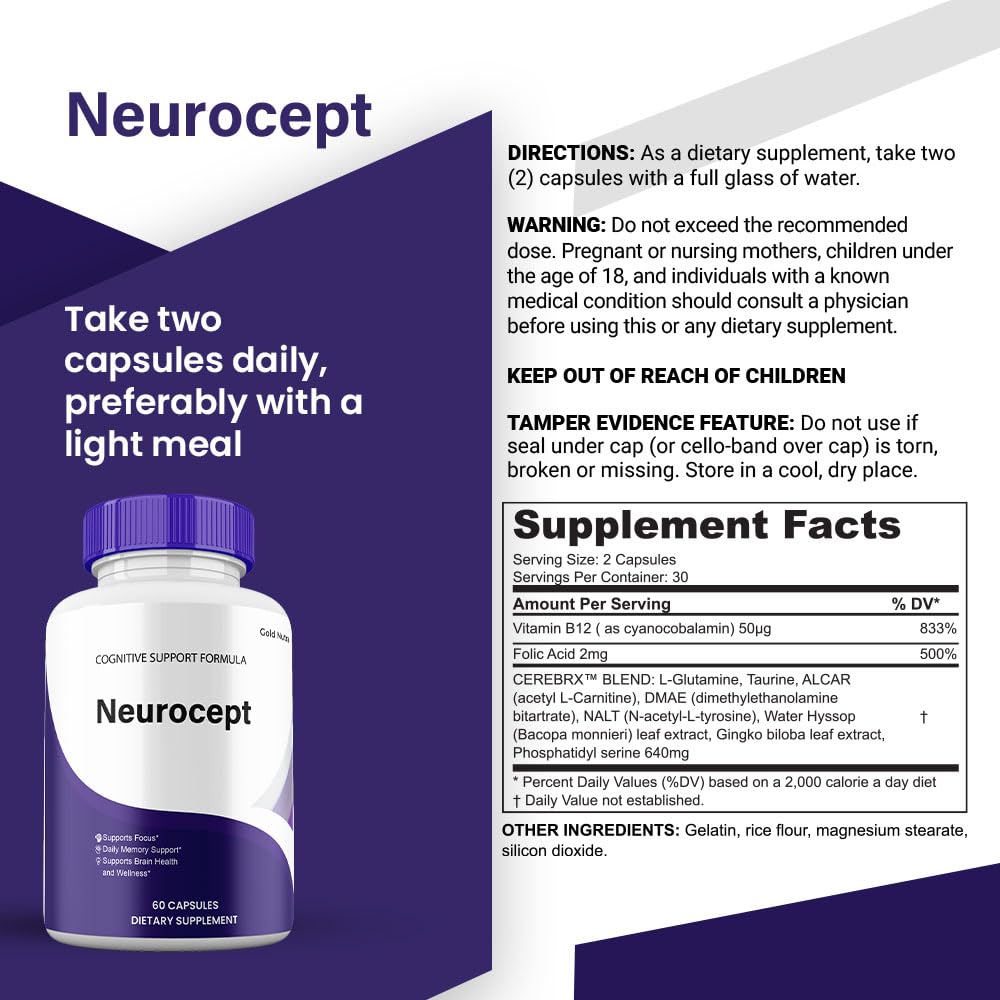 Gold Nutra Neurocept Capsule, 1 Count
