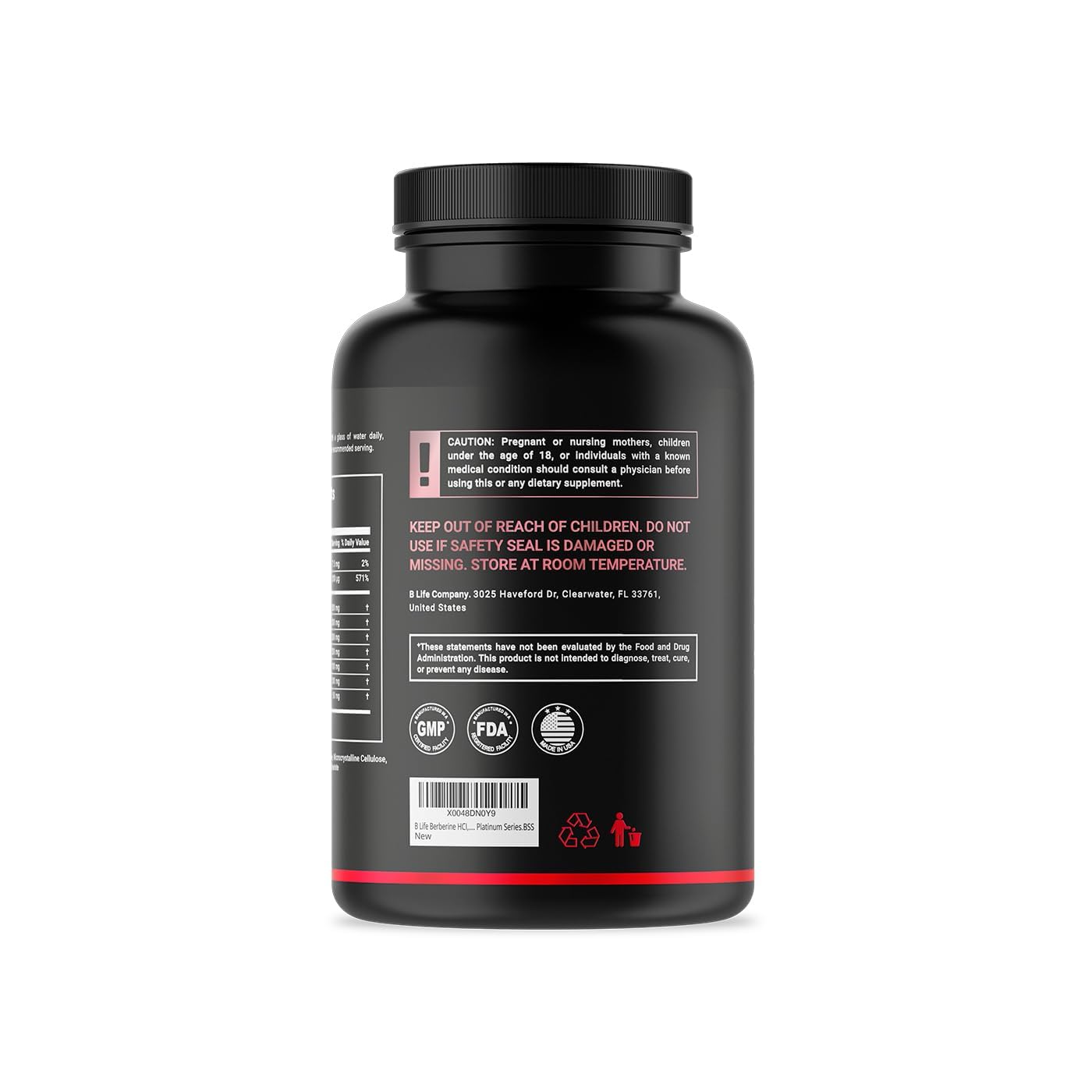 B Life Company Berberine Complex+ Supplement Capsule 240 Count
