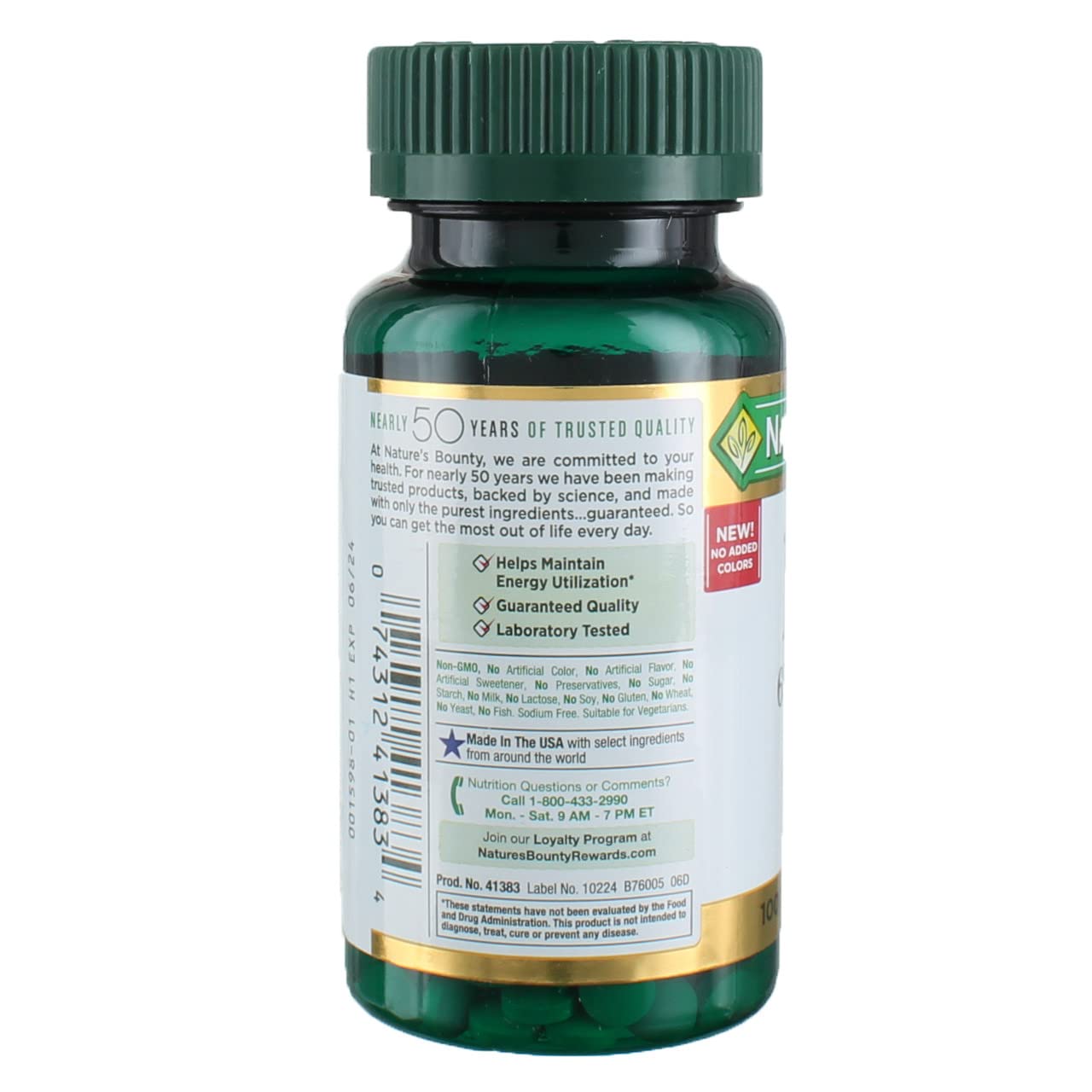 Nature's Bounty Iron 65 mg Ferrous Sulfate Tablets, 200 Count