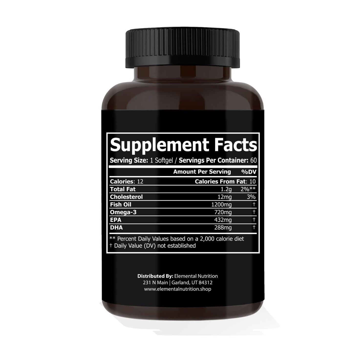 Elemental Nutrition Omega-3 from Fish Oils Softgels, 60 Softgels