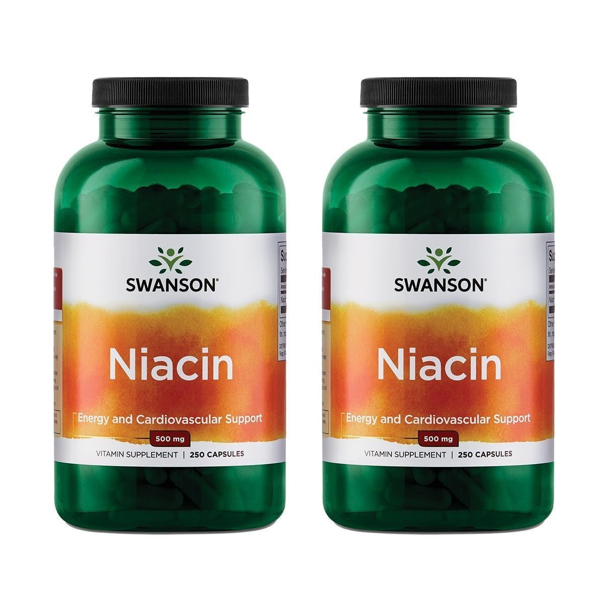 Swanson Niacin (B3) 500 mg Cardio Health Support Carbohydrate Metabolism, 500 Capsules