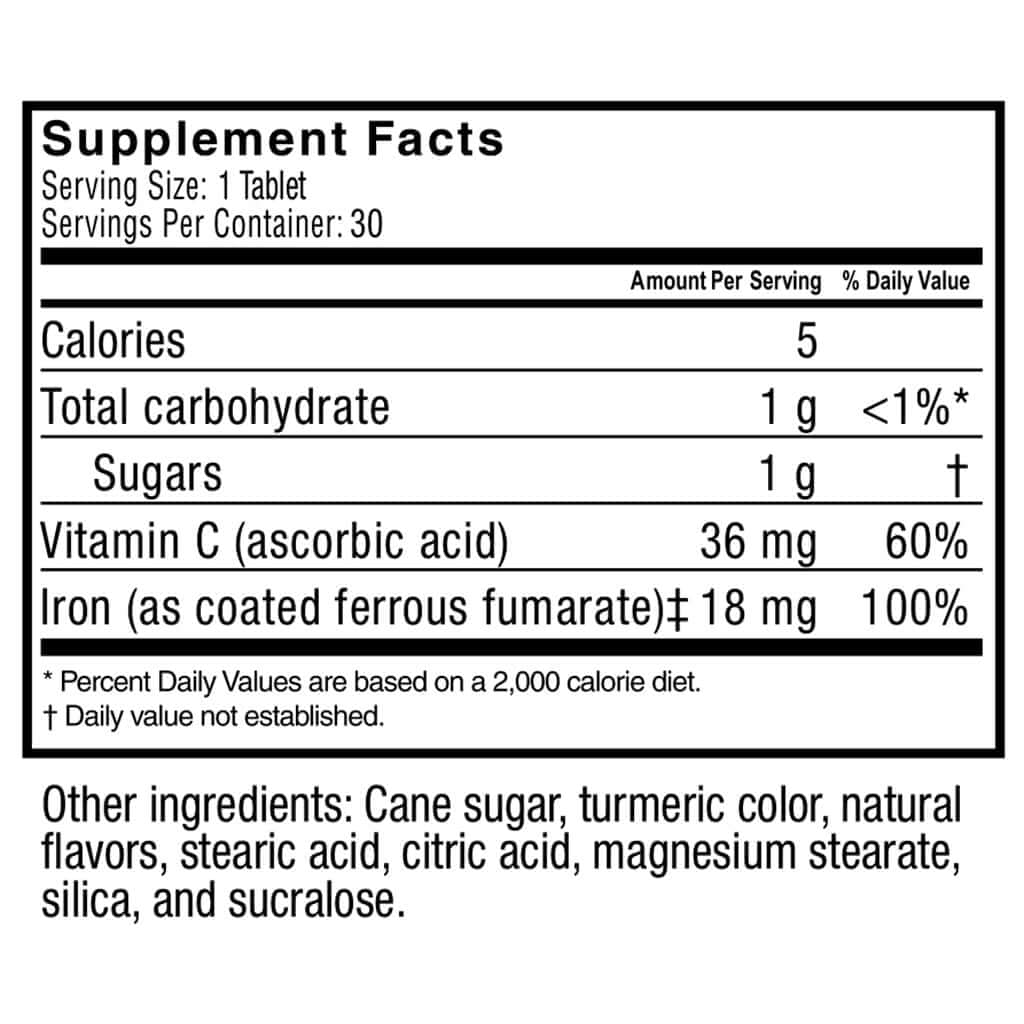 Celebrate Bariatric Supplements Bariatric Iron with Vitamin C Chewable Tablet, 90 Tablets