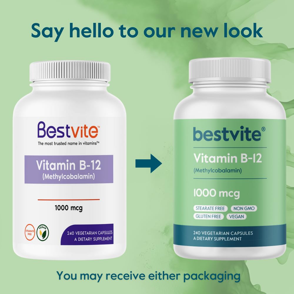BESTVITE Vitamin B12 (Methylcobalamin) 1000mcg Capsules, 240 Count