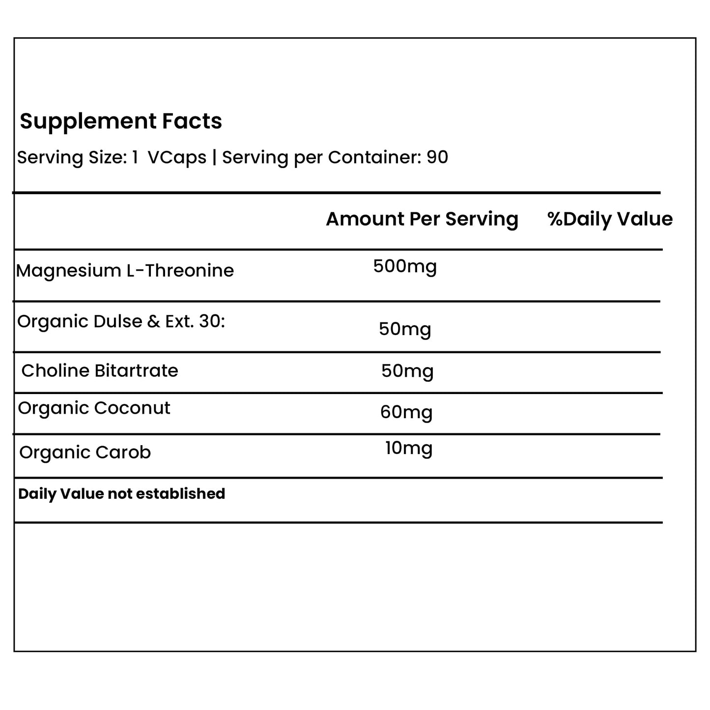 Green Organic Supplements Magnesium L-Threonine Capsules 90