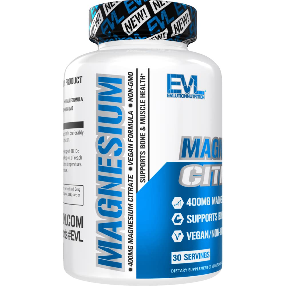 Evlution Magnesium Citrate 400mg Veggie Capsules 60 Count