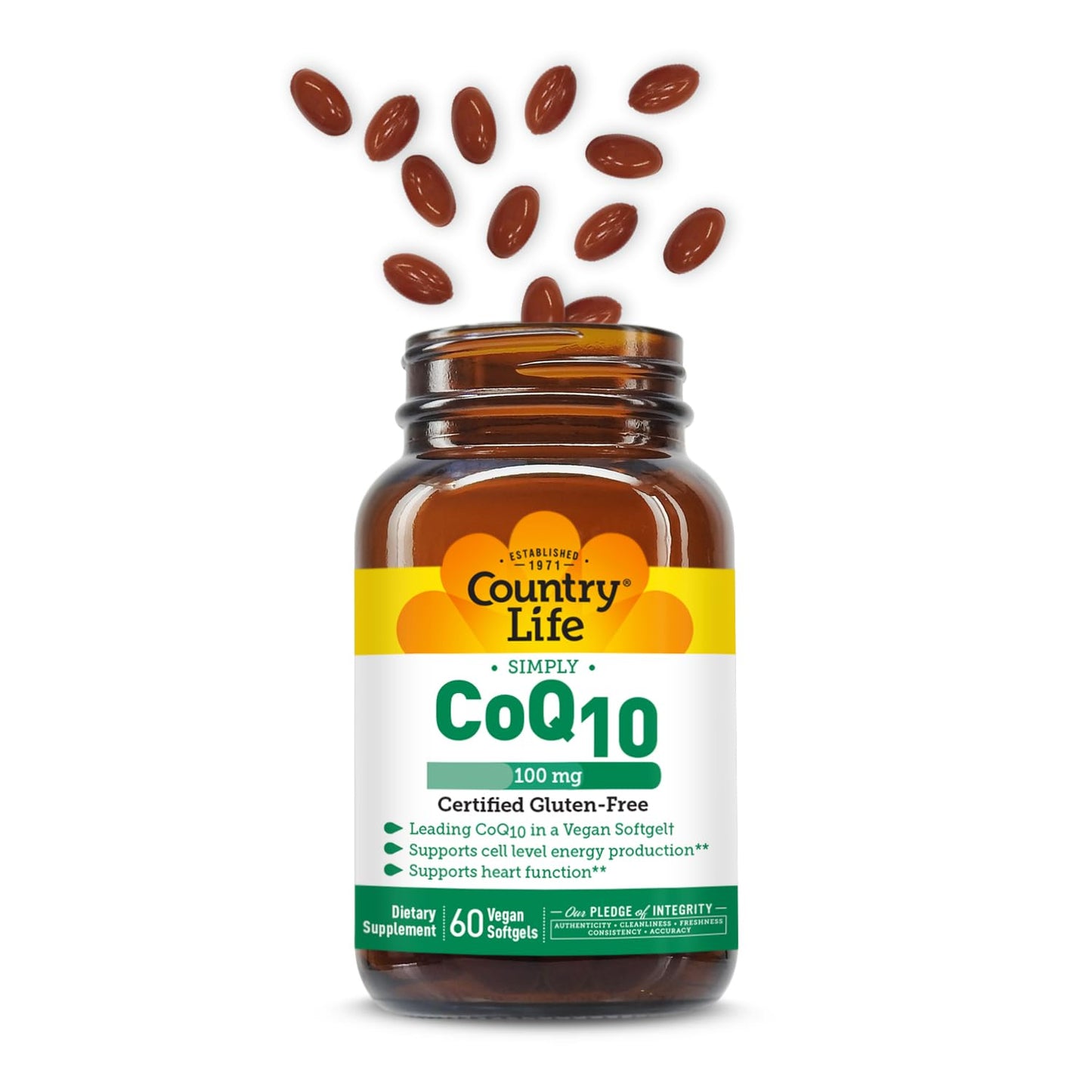 Country Life Simply CoQ10 100mg Softgels, 60 Count