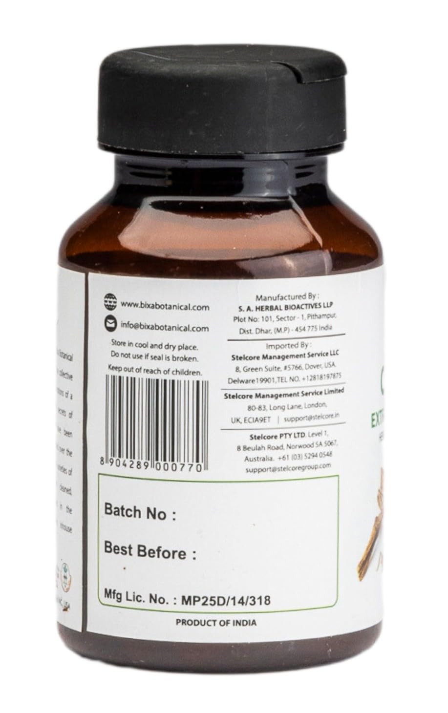 bixa BOTANICAL Cissus Extract 60 Capsules
