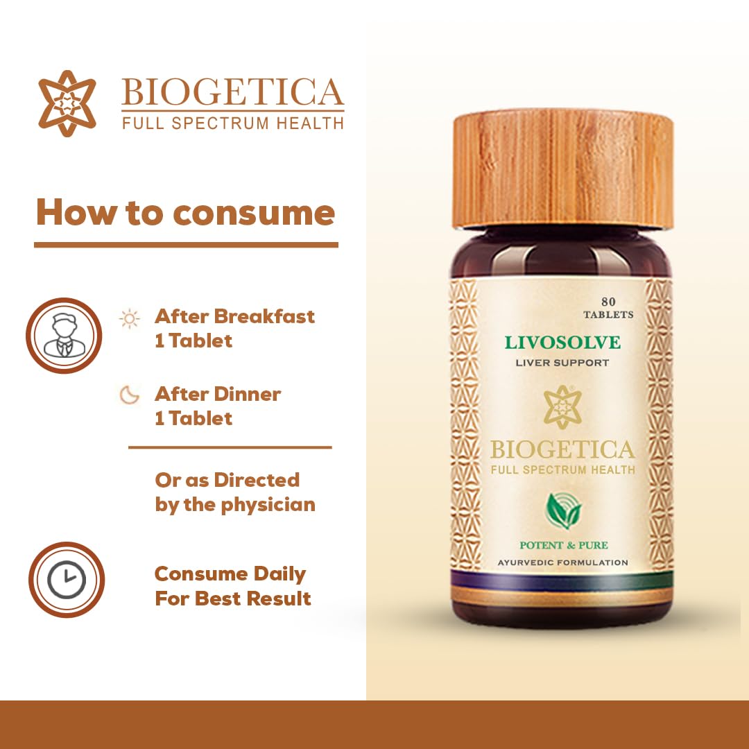 Biogetica Livosolve Natural Hepatic Wellness Tablet, 80 Count