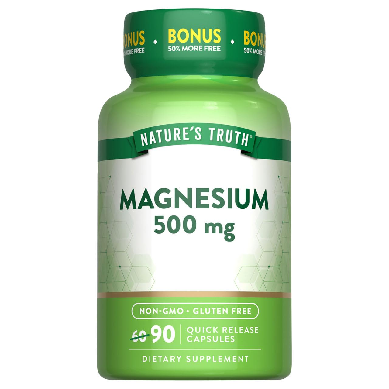 Nature's Truth Magnesium Oxide 500mg Capsules, 90 Count
