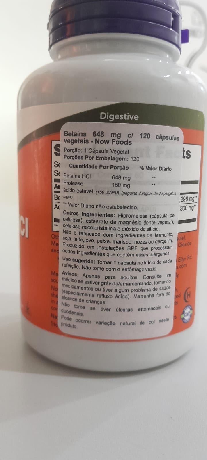 NOW Foods Betaine HCl 648 mg with 150 mg Pepsin Capsules 240