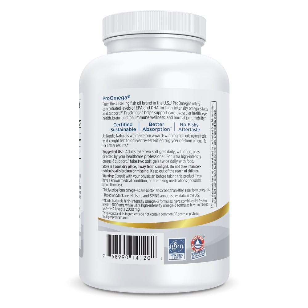Nordic Naturals ProOmega 1280 mg Omega-3 High Potency Softgels 180 Count