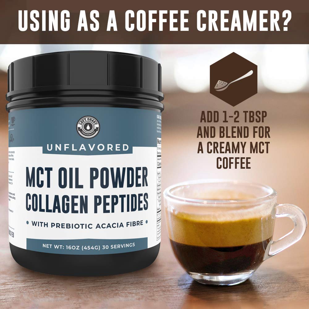 Left Coast Performance Chocolate & Unflavored MCT Oil Powder & Collagen Peptides, Powder, 32