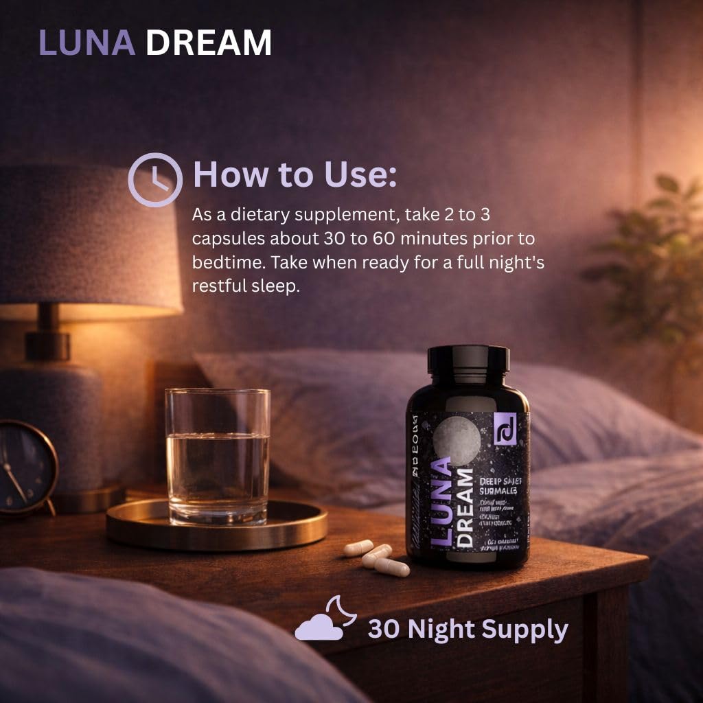 R+D Body Luna Dream Natural Sleep Supplement Capsule 90 Count