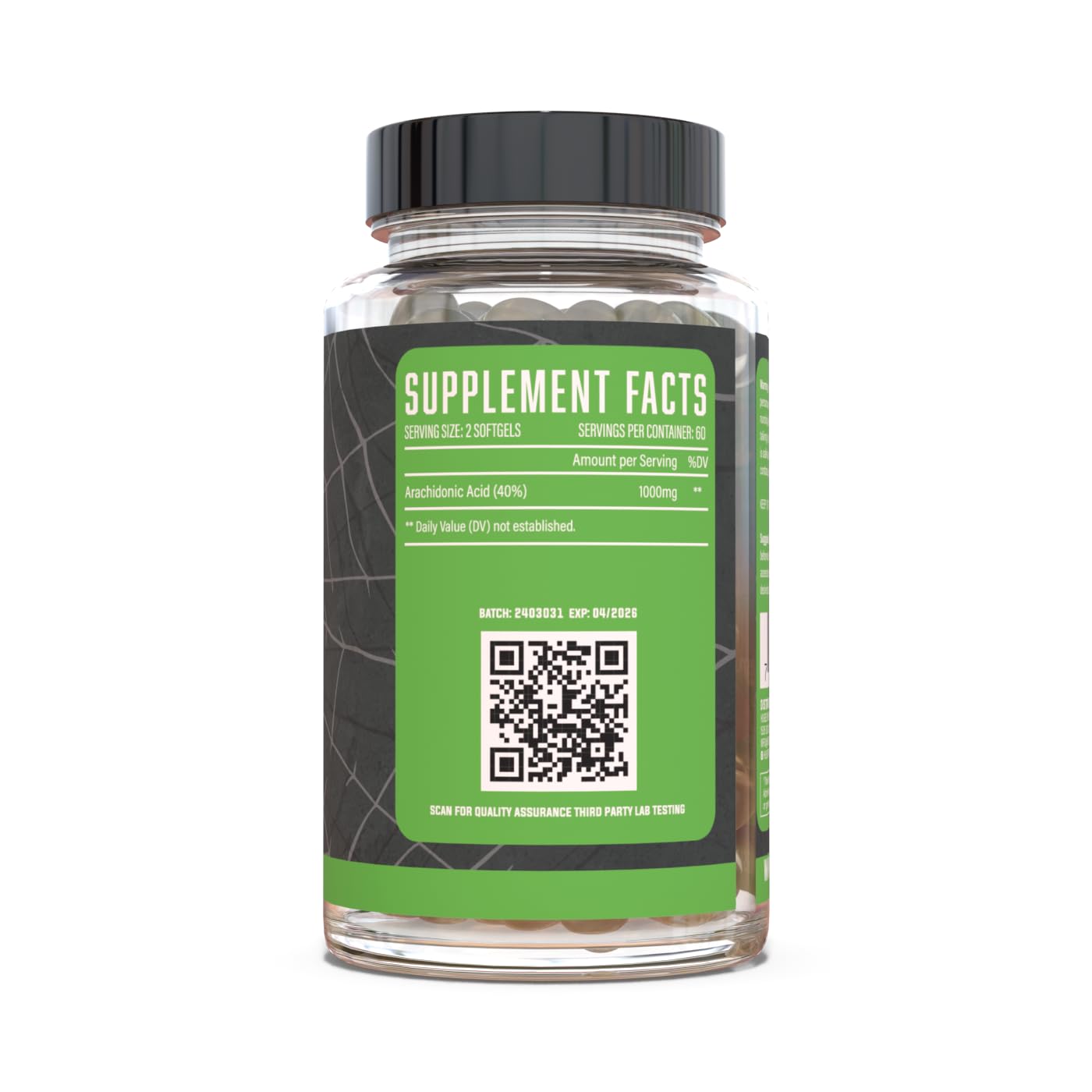 Huge Supplements Arachidone Arachidonic Acid Supplement Softgels 120 Count