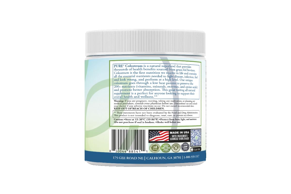 PURE Grass-Fed Colostrum Powder, 6-Ounce