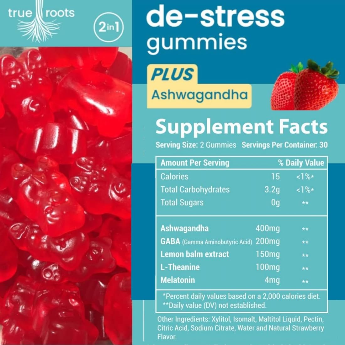 True Roots Stress Gummies Gummy, 60 Count