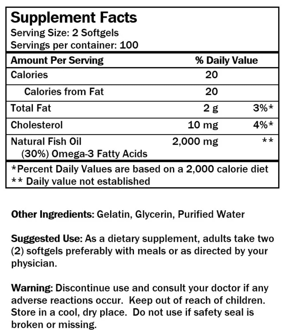 NCB Technology Golden Alaska Deep Sea Fish Oil Omega-3 EPA DHA 1000mg Softgels, 200 Softgels