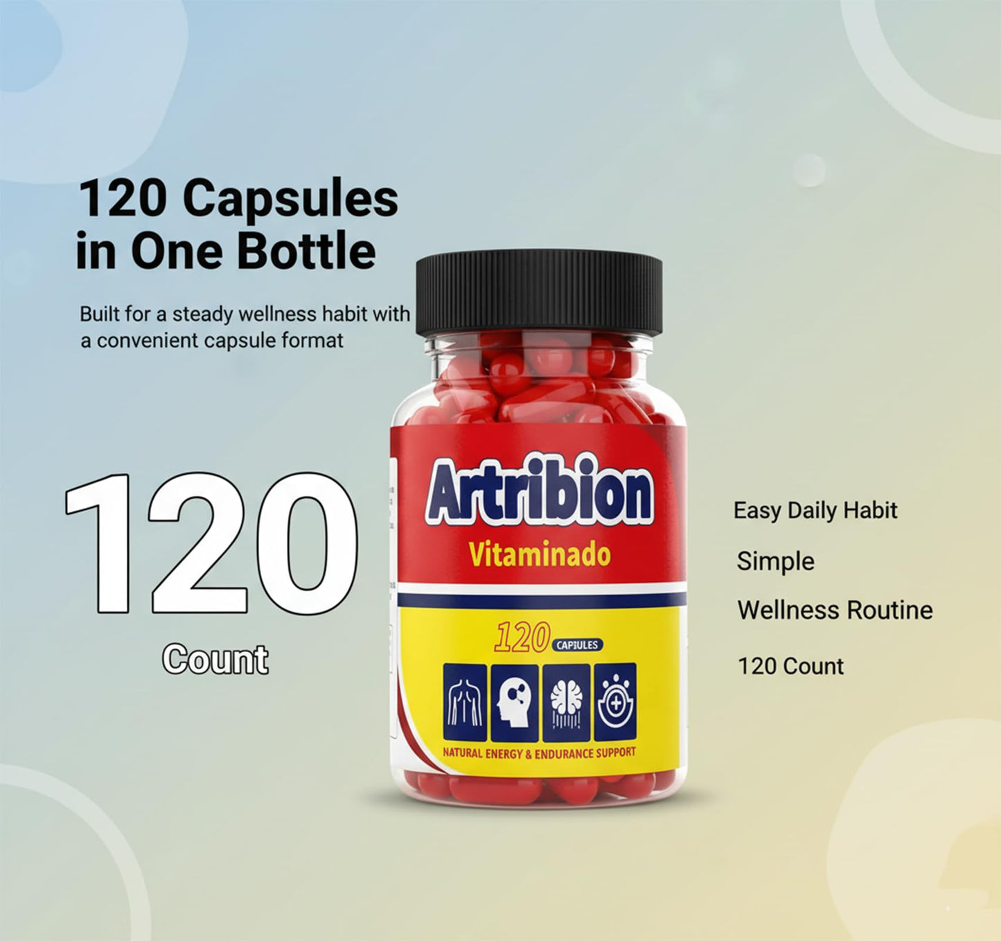 HKJHKJ Artribion Vitaminado MAX Capsules, 120 Count