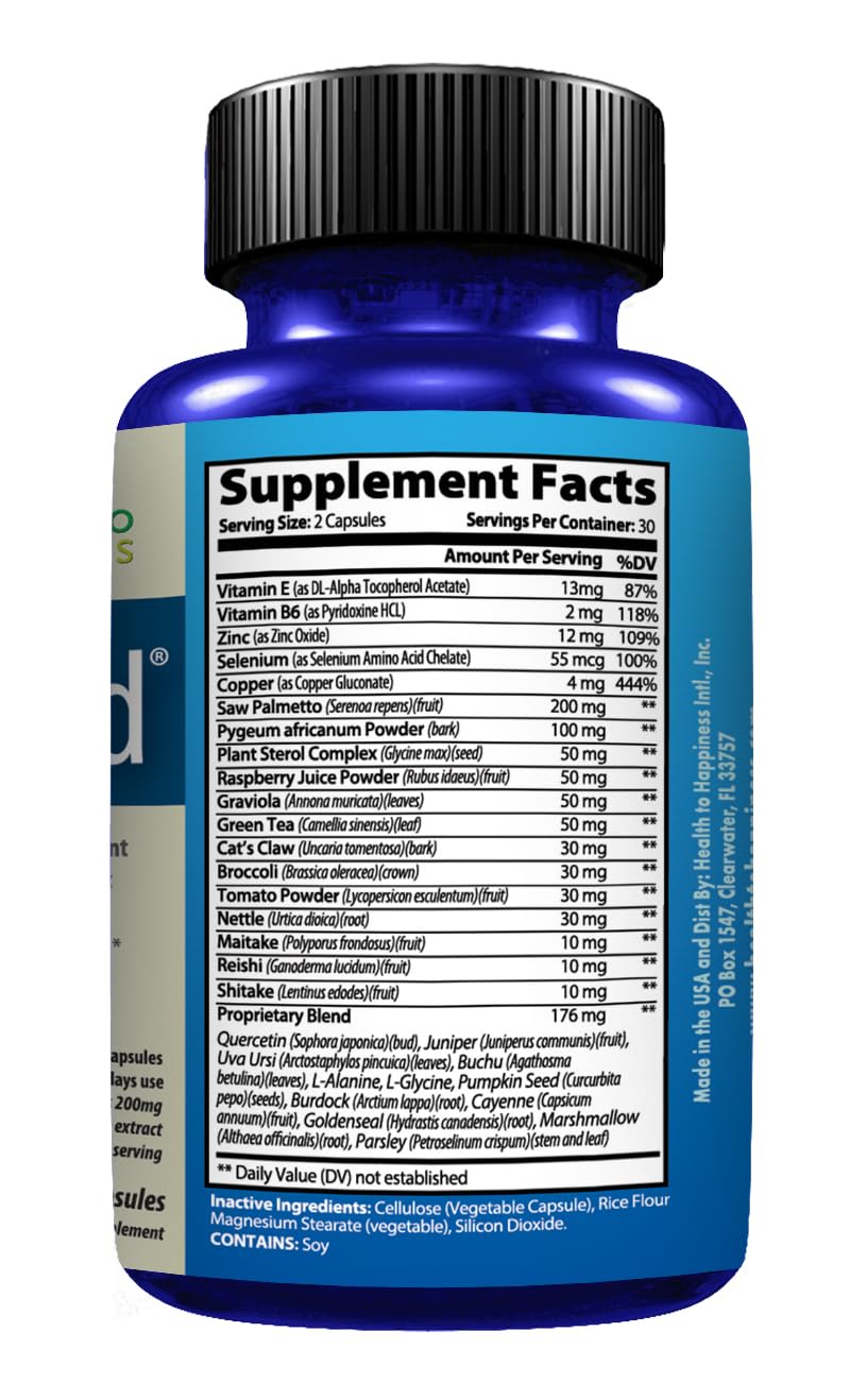 Health to Happiness ProstaGard Saw Palmetto Supplement for Men’s Prostate Health and Healthy Urinary Flow Capsules 30