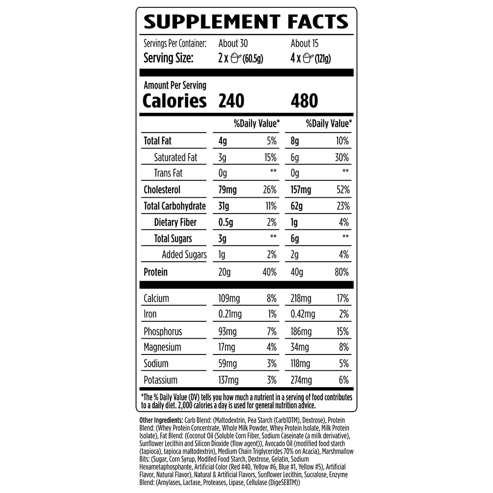 VMI Sports Major Mass Lean Mass Gainer Protein Powder, 4 Pound, 64 Servings