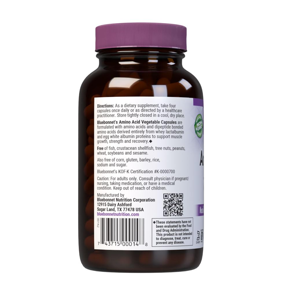 BlueBonnet Amino Acid 750 mg Vitamin Capsules Capsule, 180 Count