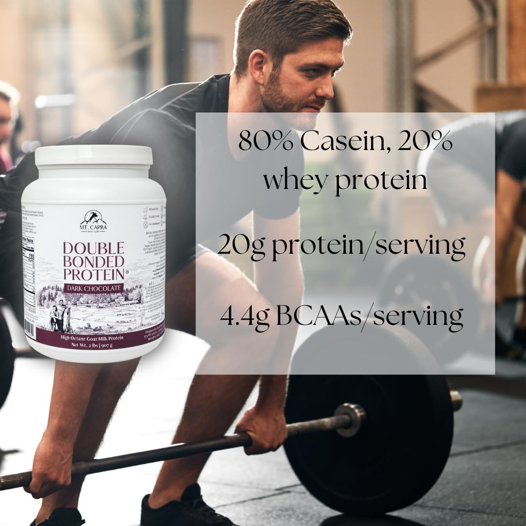MT. CAPRA SINCE 1928 Double Bonded Protein Dark Chocolate Whey Protein Powder 32