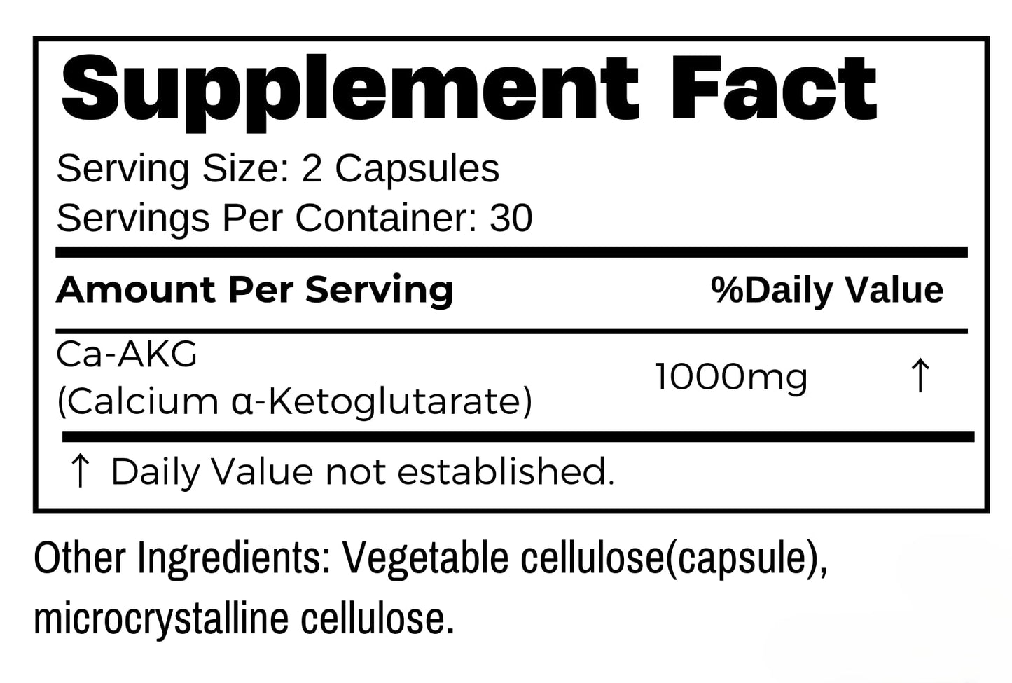 Planet Source Calcium Alpha-Ketoglutarate (Ca-AKG) Capsule, 1000mg, 1 Count