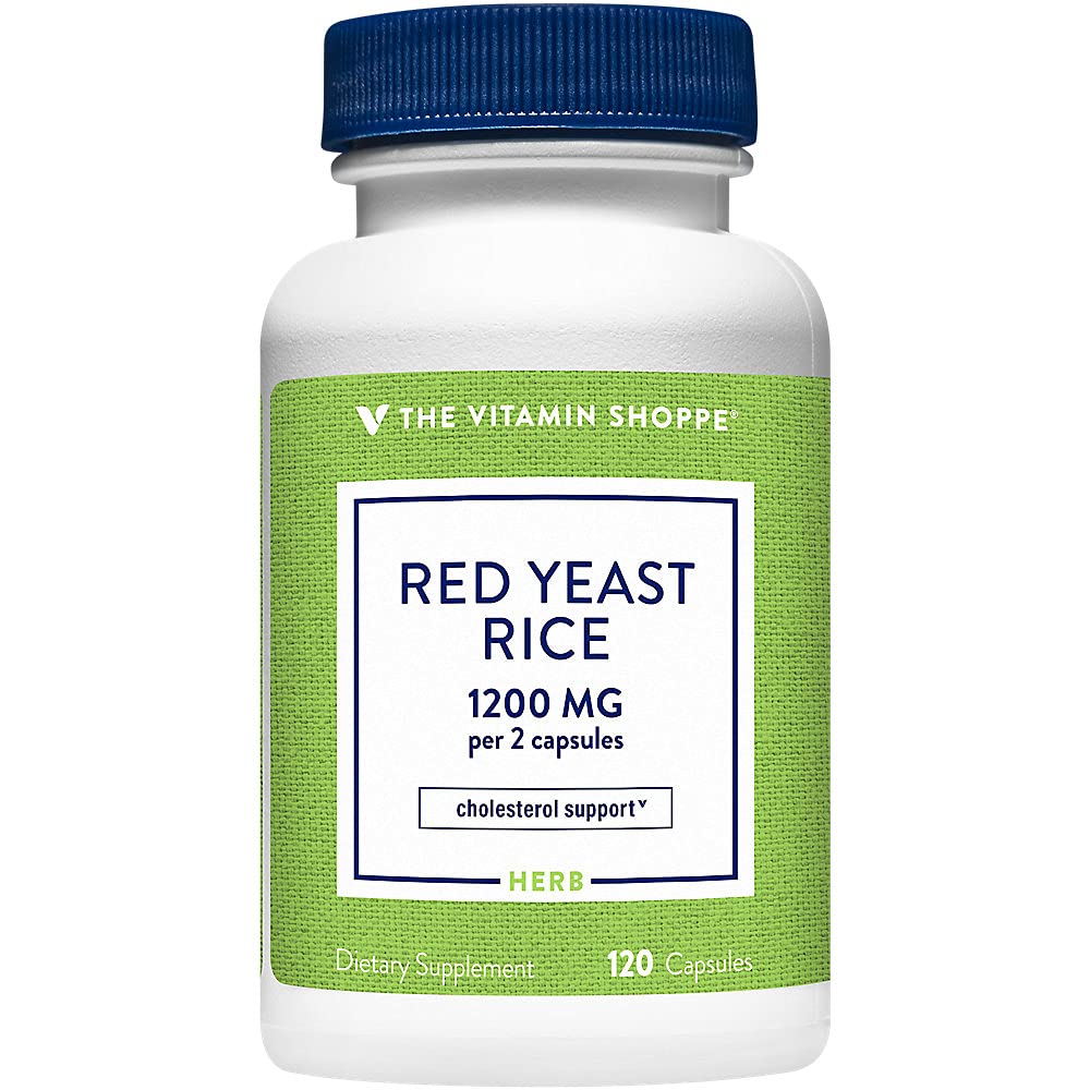 The Vitamin Shoppe Red Yeast Rice 1,200 Capsules 120 Count