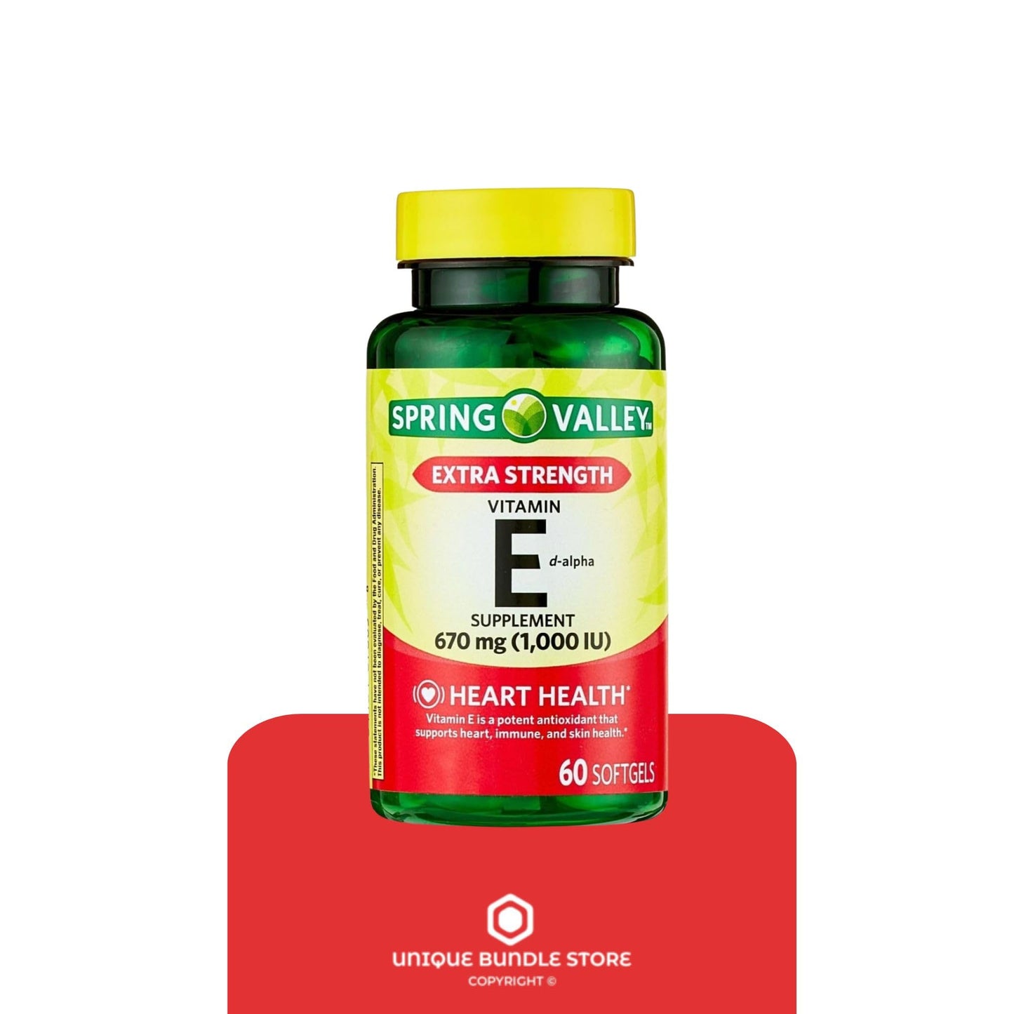 Unique Bundle Store Vitamin E 670mg (1,000 IU) Extra Strength Softgels 60