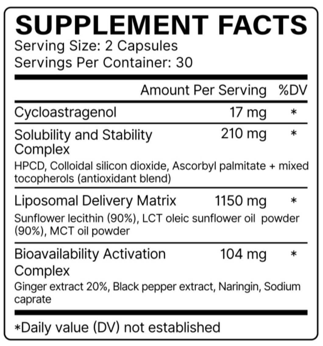 Ageless Nutraceuticals Cycloastragenol 17 mg Capsule, 60 Count