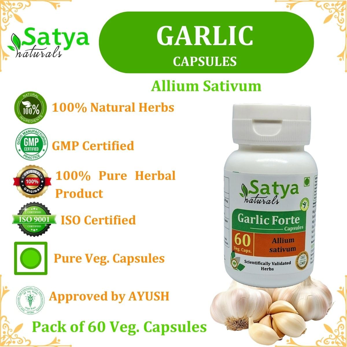 Satya Naturals Garlic Forte Capsule 120 Count