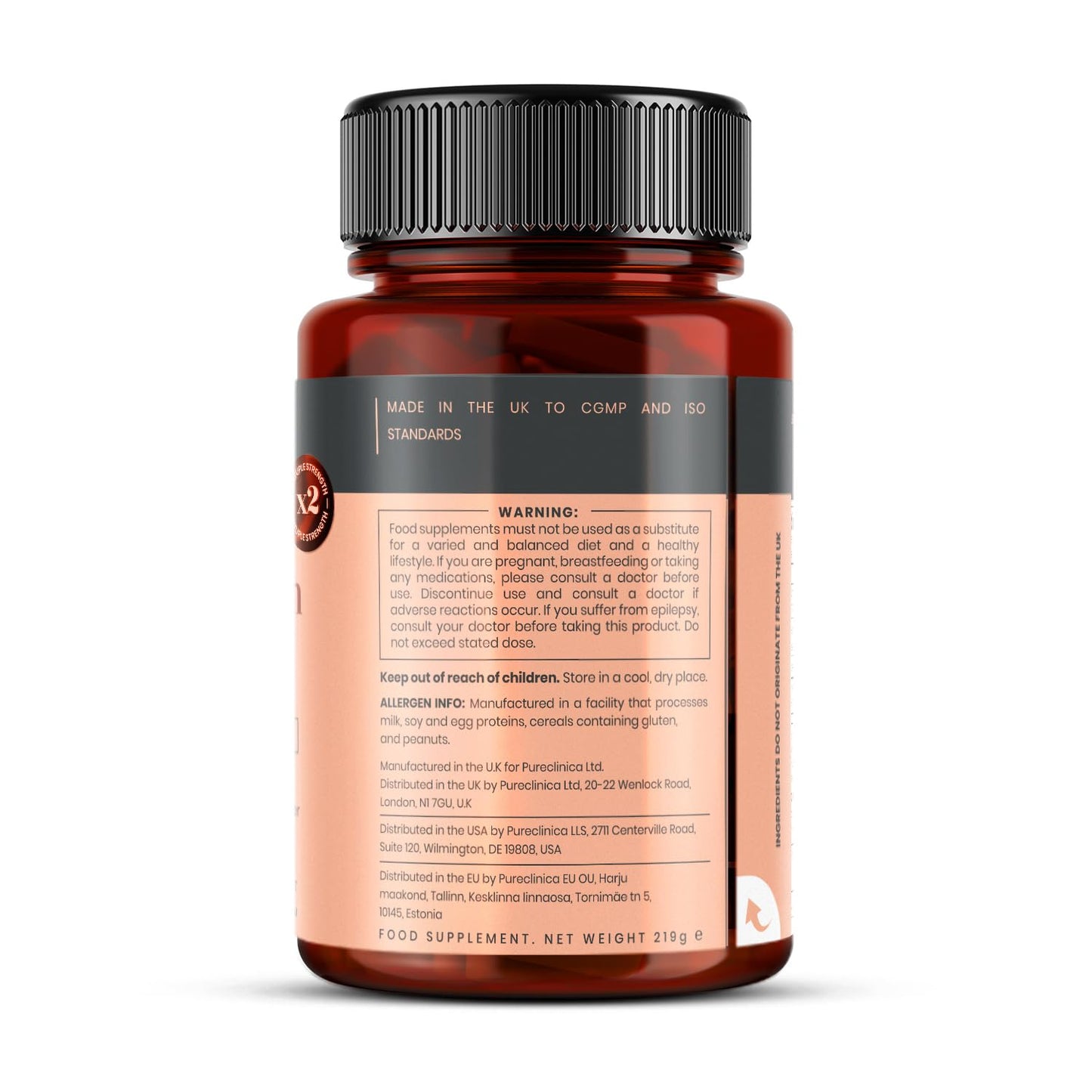 PureClinica Turmeric Double Strength Tablets 1000mg, 180 Count