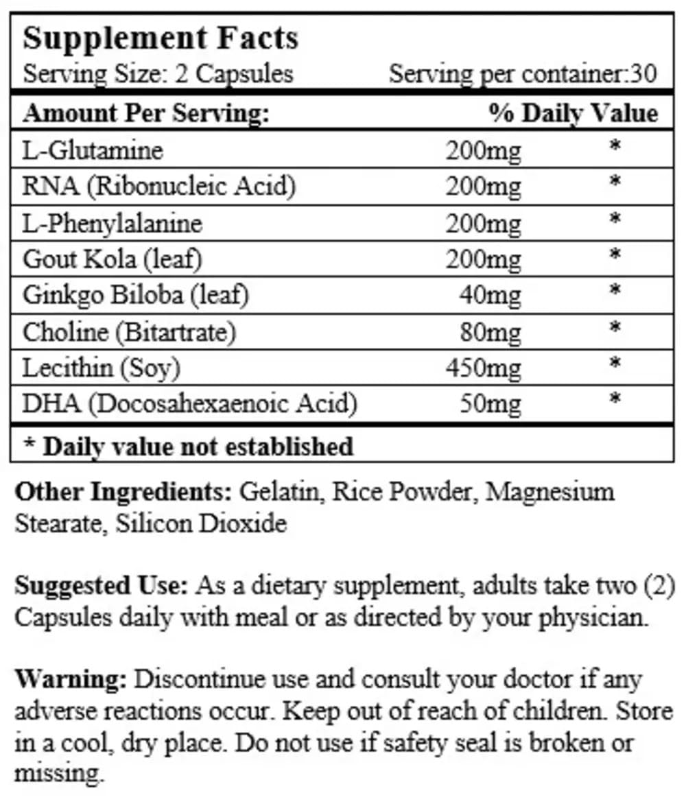 Nu-Health Maxi Memory Brain Supplements for Memory and Focus Softgels 200 Count