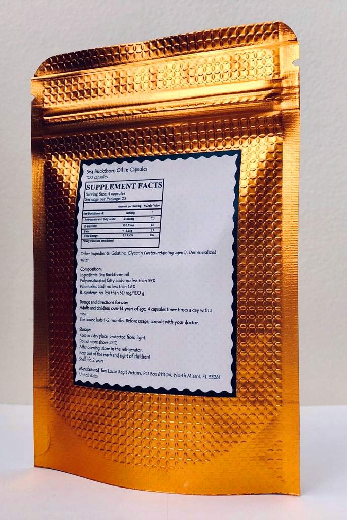 LOCUS REGIT ACTUM Sea-Buckthorn Oil Capsules 100 Count
